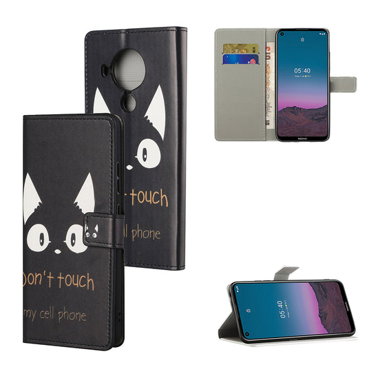 Protective Cover for Nokia 5.4 Wallet Pattern Printing Leather Phone Shell