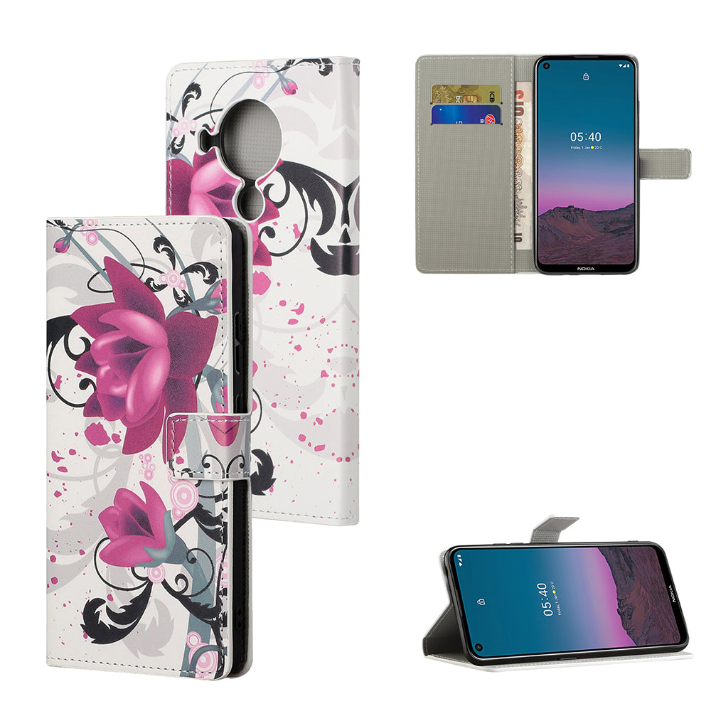 Protective Cover for Nokia 5.4 Wallet Pattern Printing Leather Phone Shell