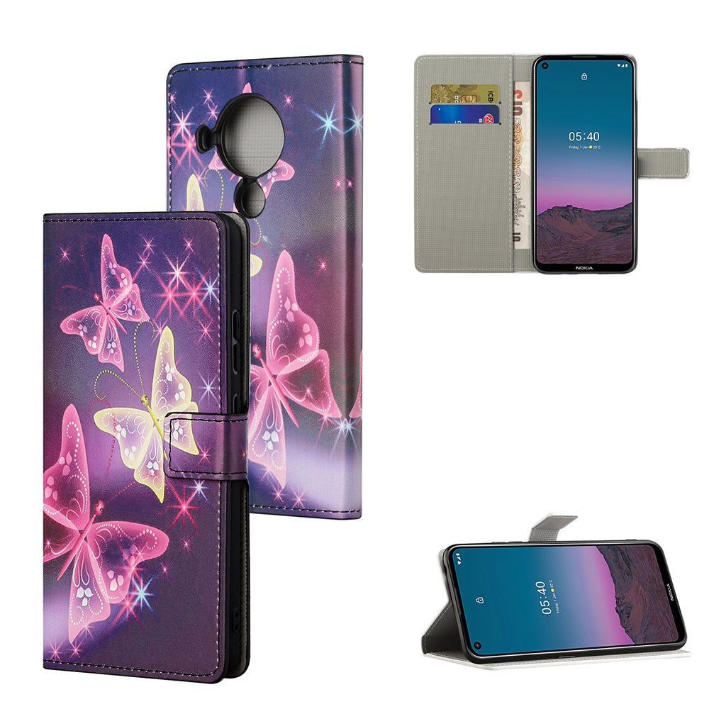 Protective Cover for Nokia 5.4 Wallet Pattern Printing Leather Phone Shell