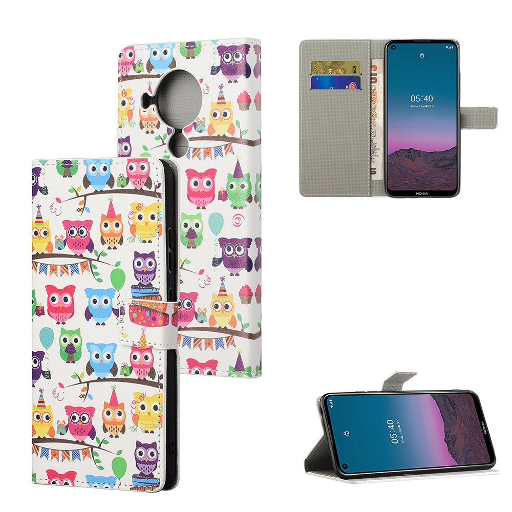Protective Cover for Nokia 5.4 Wallet Pattern Printing Leather Phone Shell