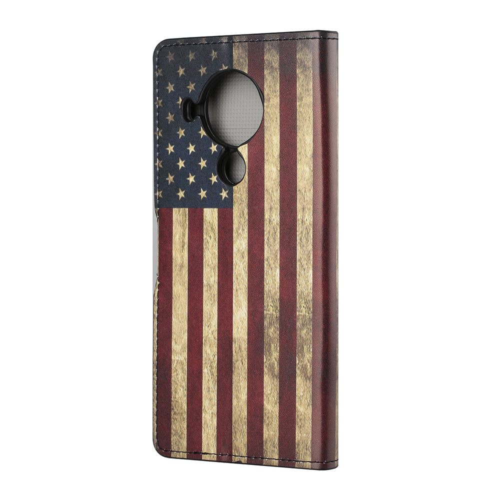 Protective Cover for Nokia 5.4 Wallet Pattern Printing Leather Phone Shell