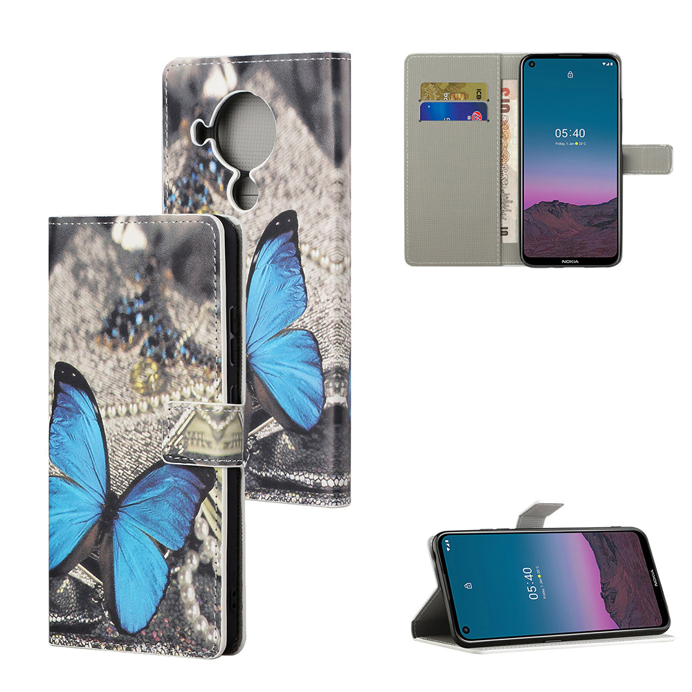 Protective Cover for Nokia 5.4 Wallet Pattern Printing Leather Phone Shell