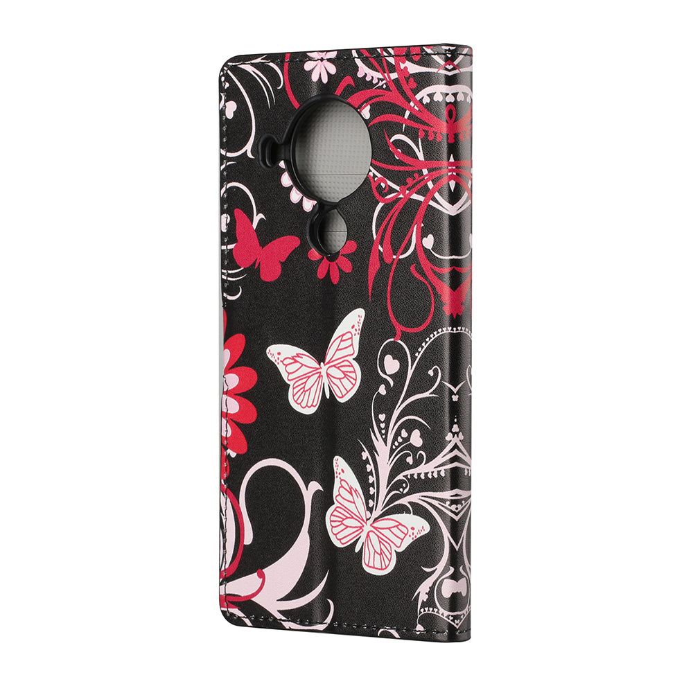 Protective Cover for Nokia 5.4 Wallet Pattern Printing Leather Phone Shell