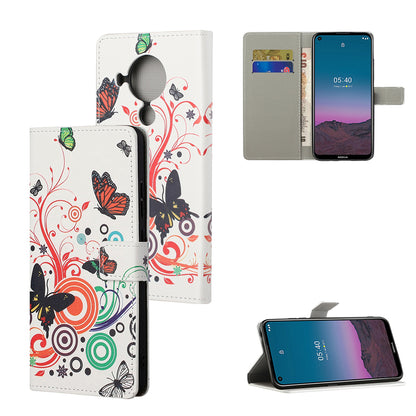 Protective Cover for Nokia 5.4 Wallet Pattern Printing Leather Phone Shell