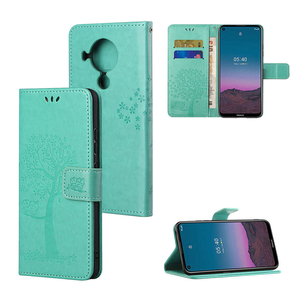 Owl Pattern Printing Design Leather Wallet Phone Cover for Nokia 5.4