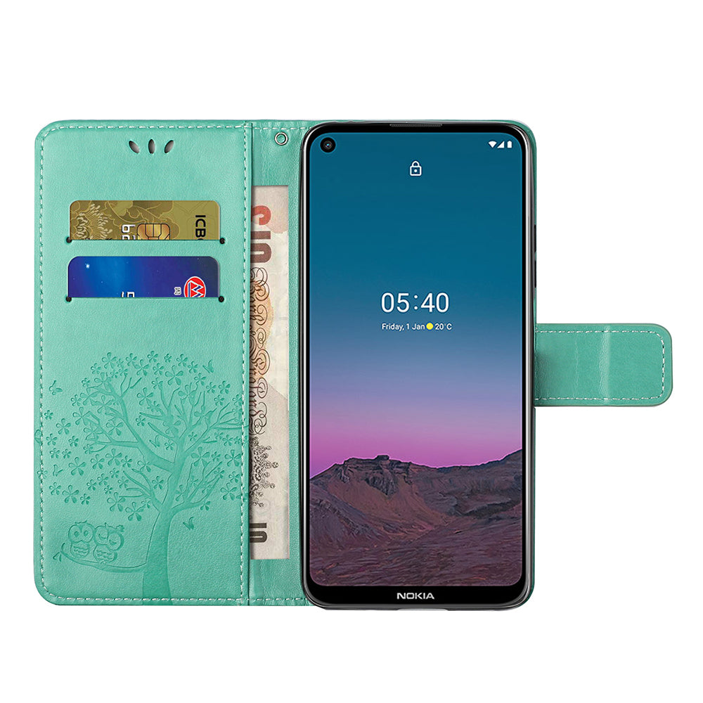 Owl Pattern Printing Design Leather Wallet Phone Cover for Nokia 5.4