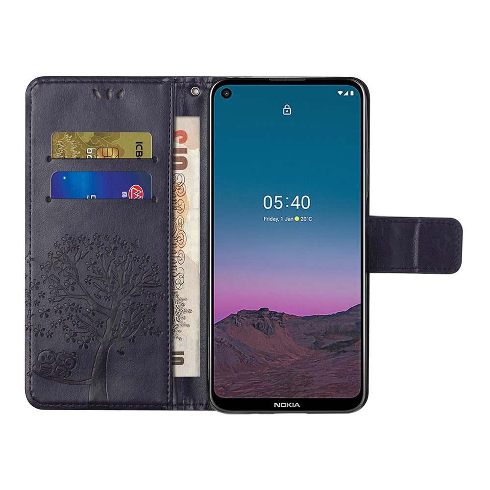 Owl Pattern Printing Design Leather Wallet Phone Cover for Nokia 5.4