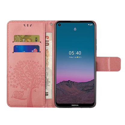 Owl Pattern Printing Design Leather Wallet Phone Cover for Nokia 5.4