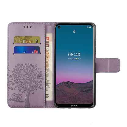 Owl Pattern Printing Design Leather Wallet Phone Cover for Nokia 5.4