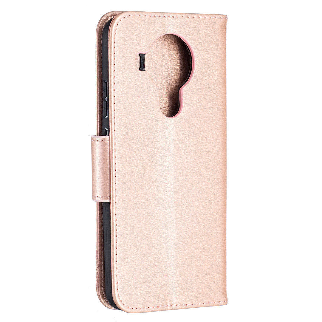 Magnetic Clasp Butterfly Imprinting Leather Wallet Case for Nokia 5.4