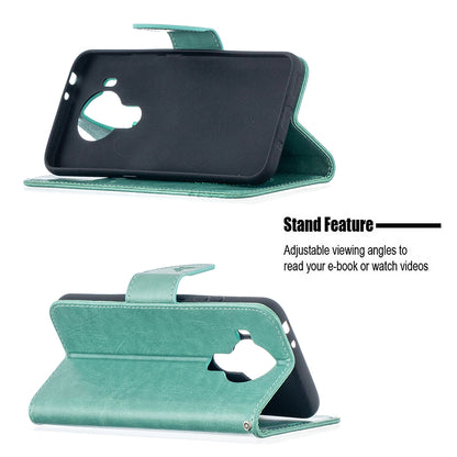 Magnetic Clasp Butterfly Imprinting Leather Wallet Case for Nokia 5.4