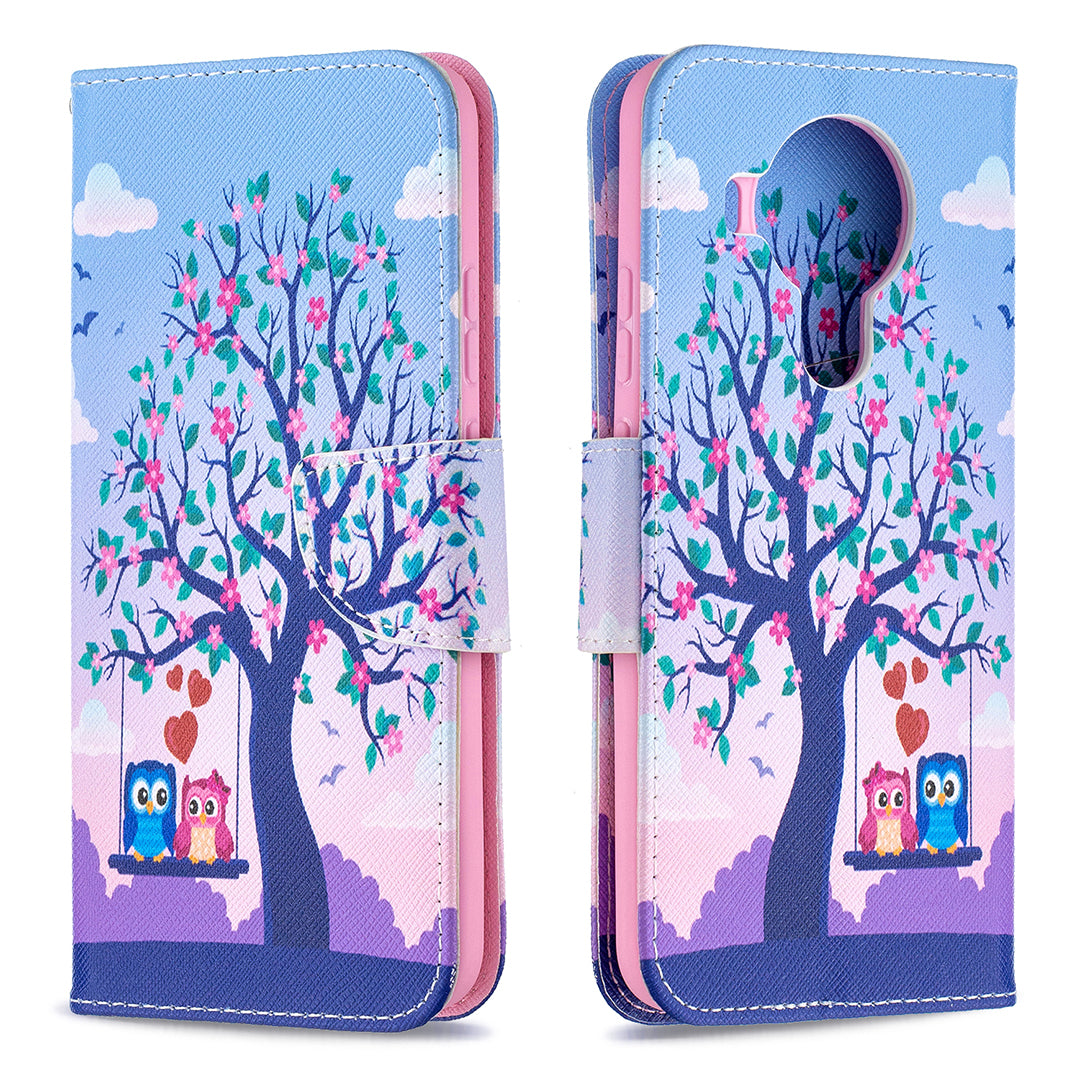 Wallet Stand Design Pattern Printing Leather Case for Nokia 5.4