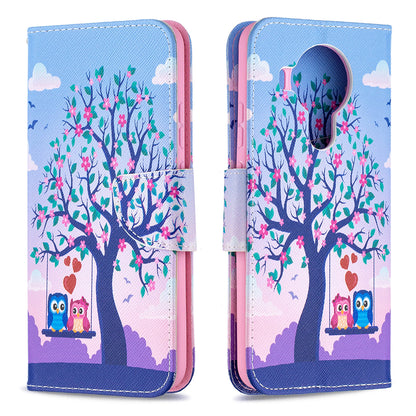 Wallet Stand Design Pattern Printing Leather Case for Nokia 5.4