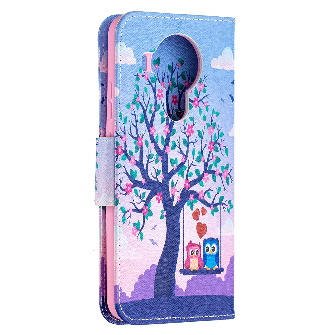 Wallet Stand Design Pattern Printing Leather Case for Nokia 5.4