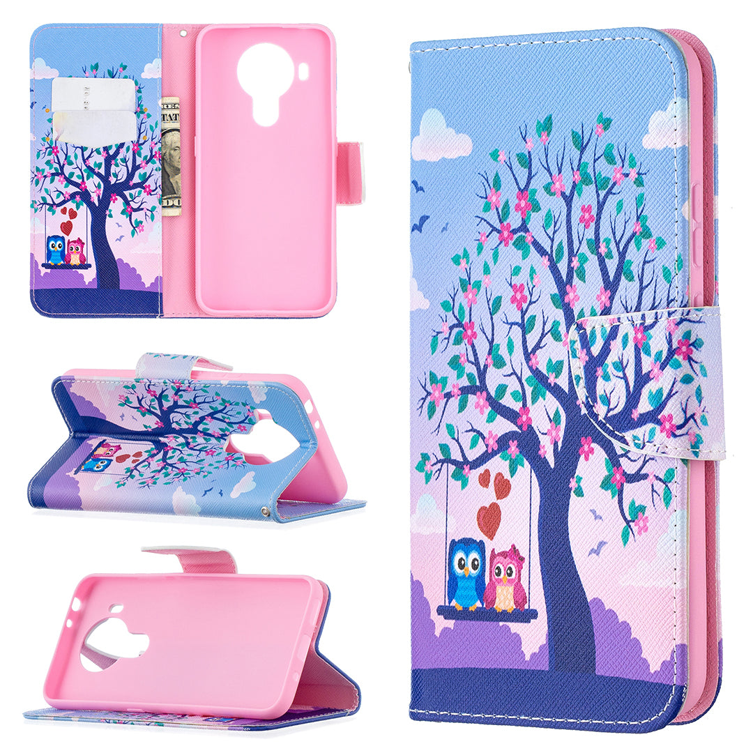 Wallet Stand Design Pattern Printing Leather Case for Nokia 5.4