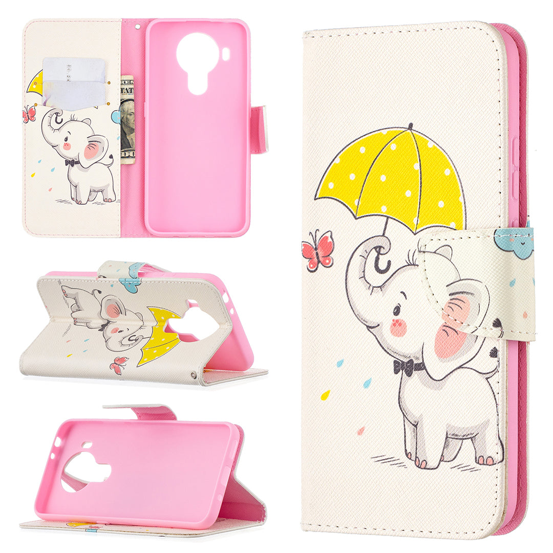 Wallet Stand Design Pattern Printing Leather Case for Nokia 5.4