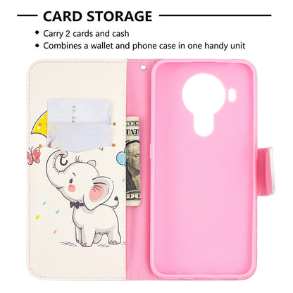 Wallet Stand Design Pattern Printing Leather Case for Nokia 5.4