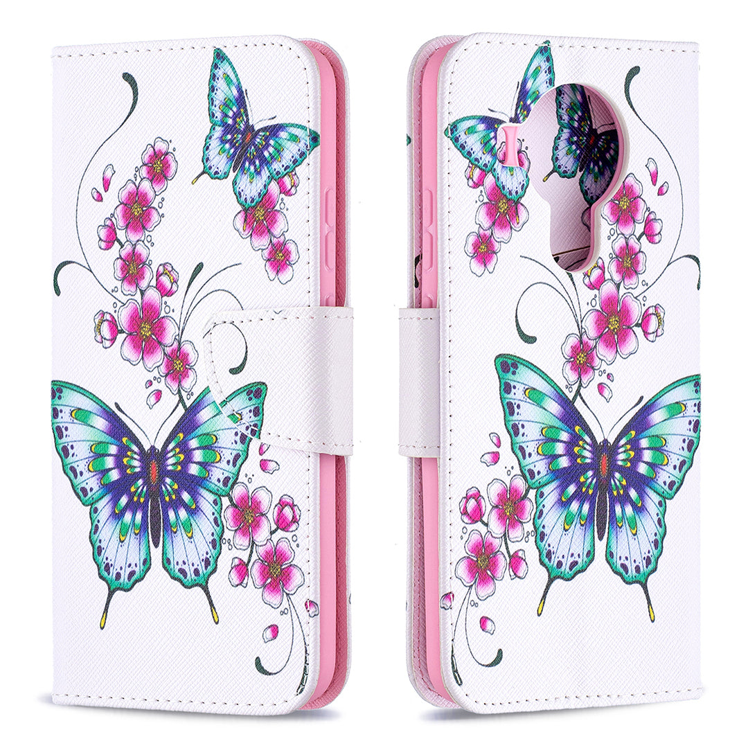 Wallet Stand Design Pattern Printing Leather Case for Nokia 5.4