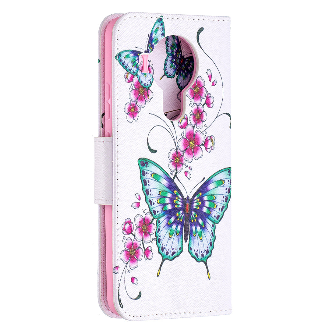 Wallet Stand Design Pattern Printing Leather Case for Nokia 5.4