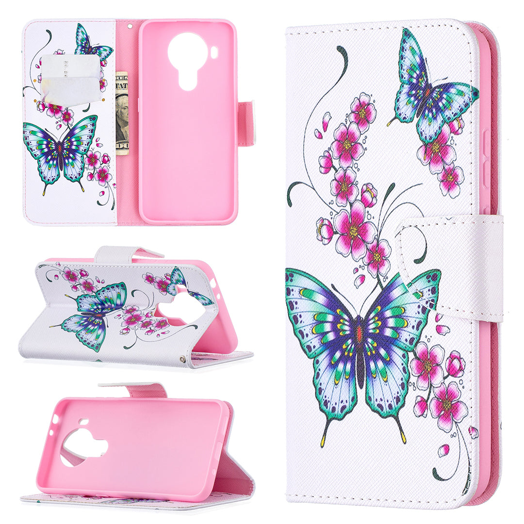 Wallet Stand Design Pattern Printing Leather Case for Nokia 5.4