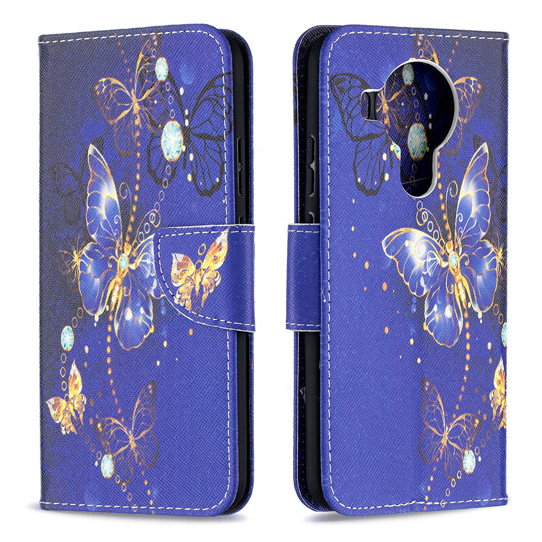 Wallet Stand Design Pattern Printing Leather Case for Nokia 5.4
