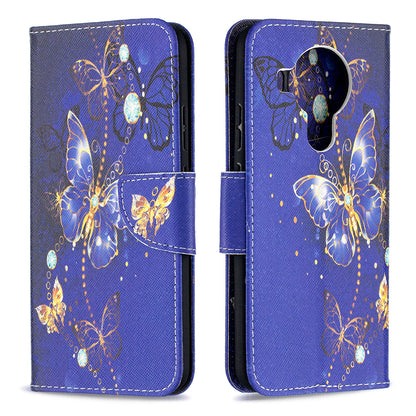 Wallet Stand Design Pattern Printing Leather Case for Nokia 5.4