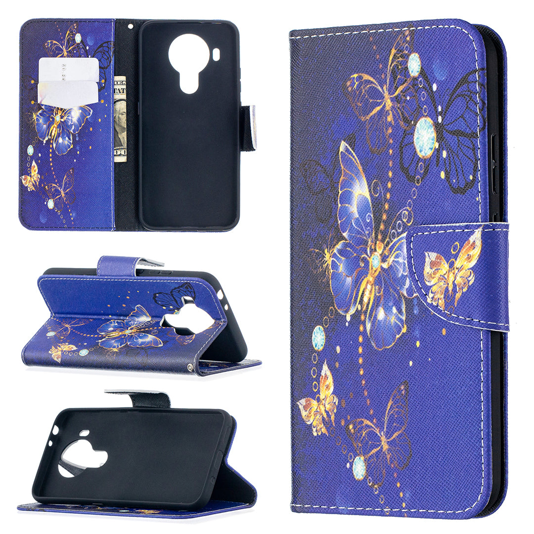 Wallet Stand Design Pattern Printing Leather Case for Nokia 5.4