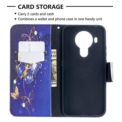 Wallet Stand Design Pattern Printing Leather Case for Nokia 5.4