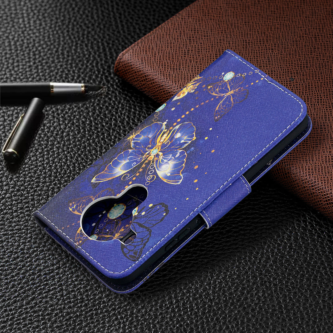 Wallet Stand Design Pattern Printing Leather Case for Nokia 5.4