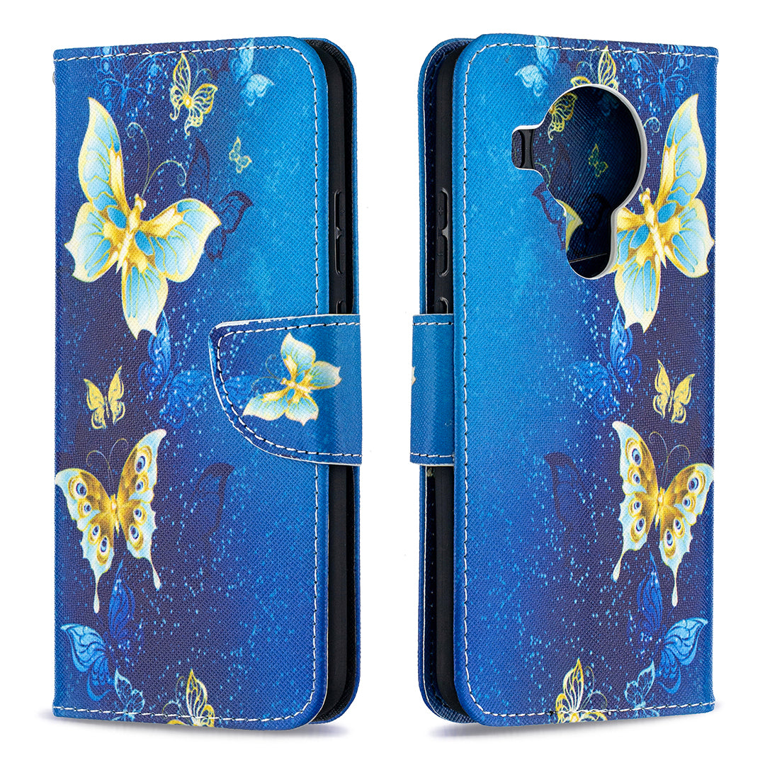 Wallet Stand Design Pattern Printing Leather Case for Nokia 5.4