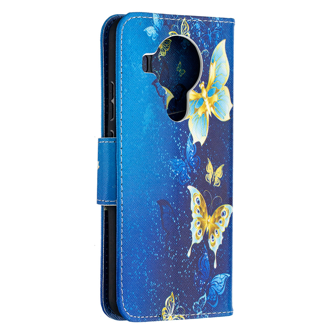 Wallet Stand Design Pattern Printing Leather Case for Nokia 5.4