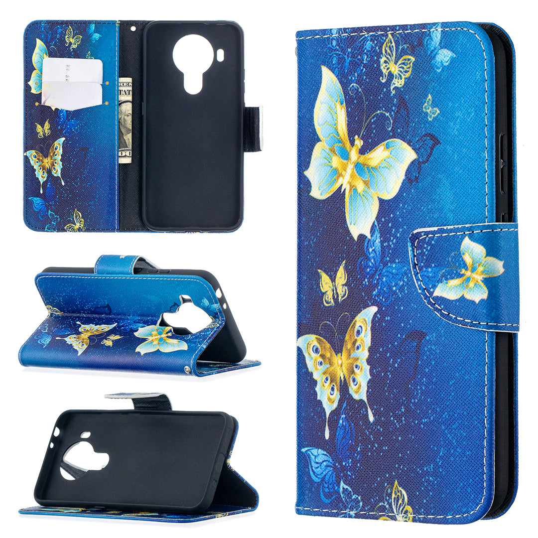 Wallet Stand Design Pattern Printing Leather Case for Nokia 5.4