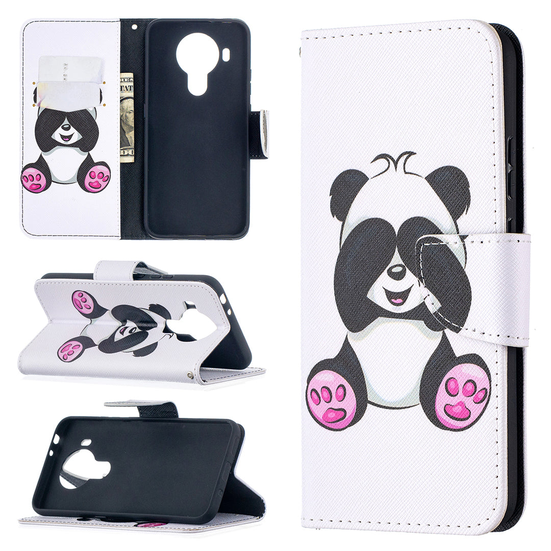 Wallet Stand Design Pattern Printing Leather Case for Nokia 5.4
