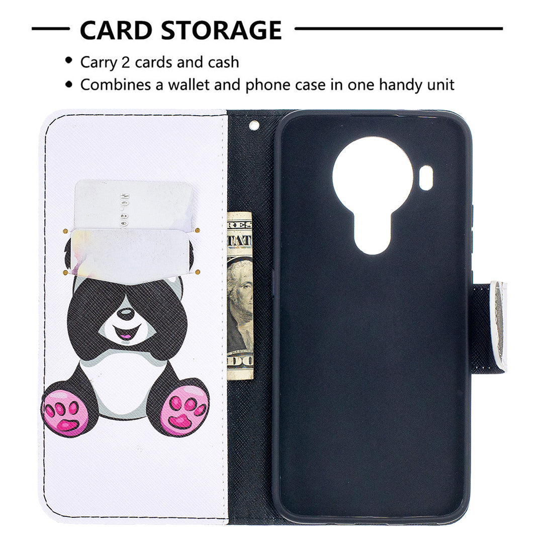 Wallet Stand Design Pattern Printing Leather Case for Nokia 5.4