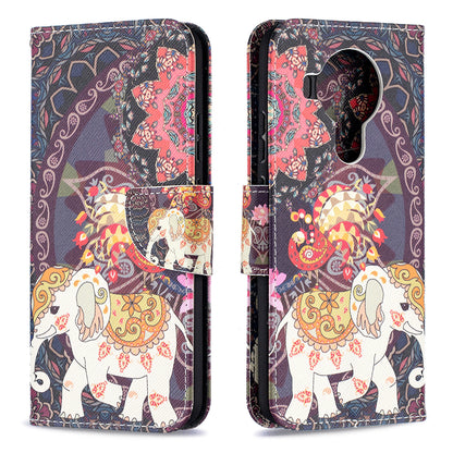 Wallet Stand Design Pattern Printing Leather Case for Nokia 5.4