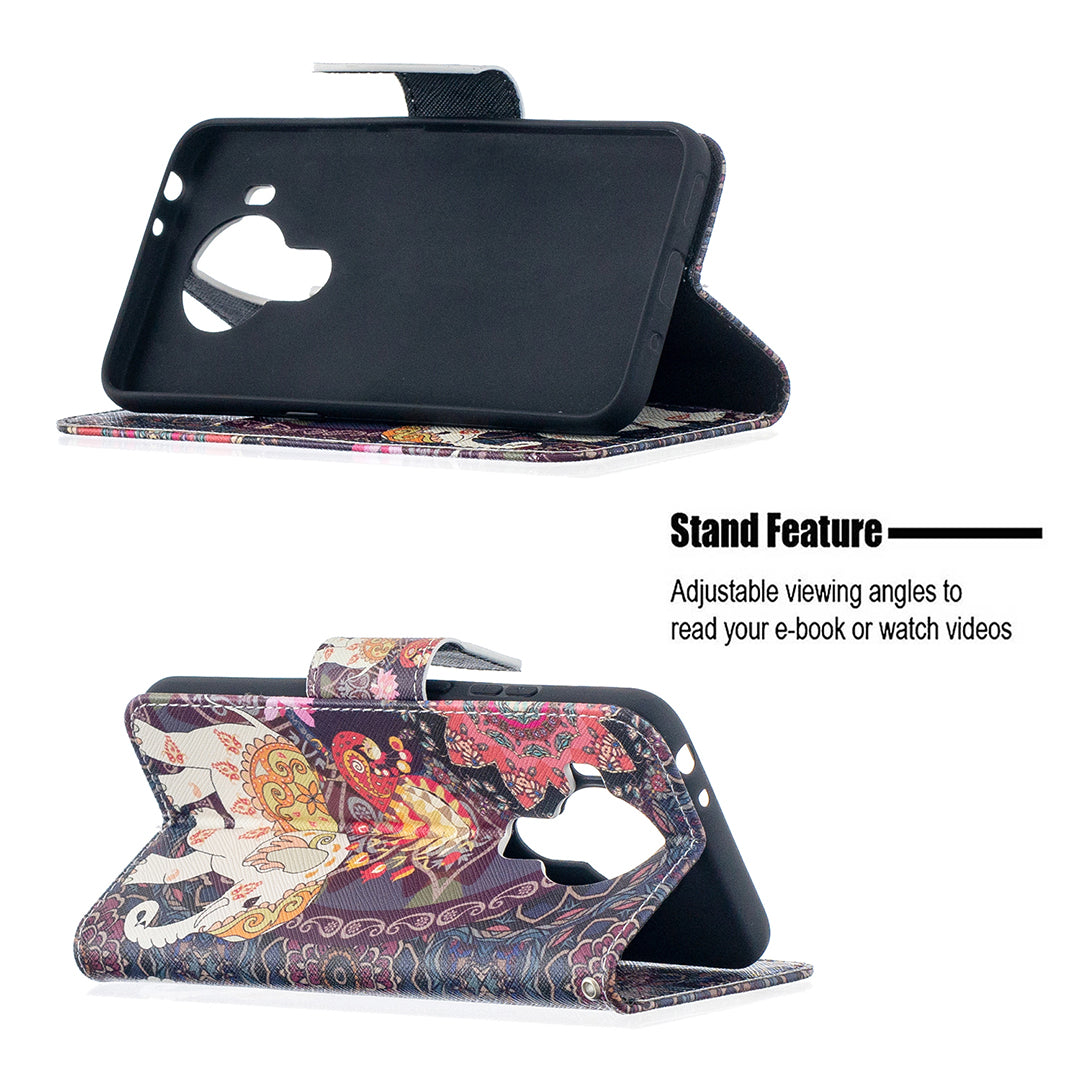 Wallet Stand Design Pattern Printing Leather Case for Nokia 5.4