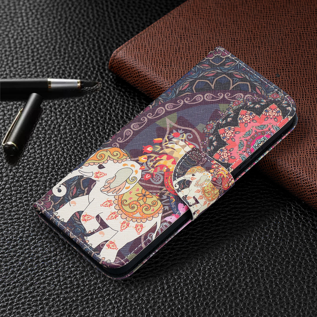 Wallet Stand Design Pattern Printing Leather Case for Nokia 5.4