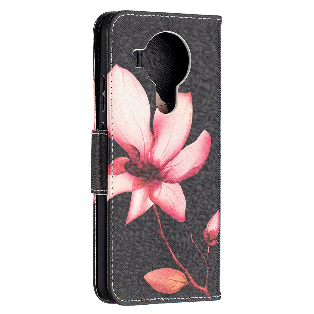 Wallet Stand Design Pattern Printing Leather Case for Nokia 5.4