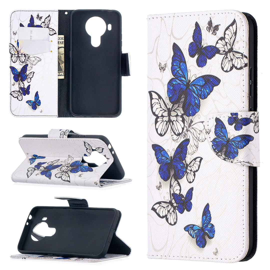 Wallet Stand Design Pattern Printing Leather Case for Nokia 5.4
