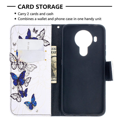 Wallet Stand Design Pattern Printing Leather Case for Nokia 5.4