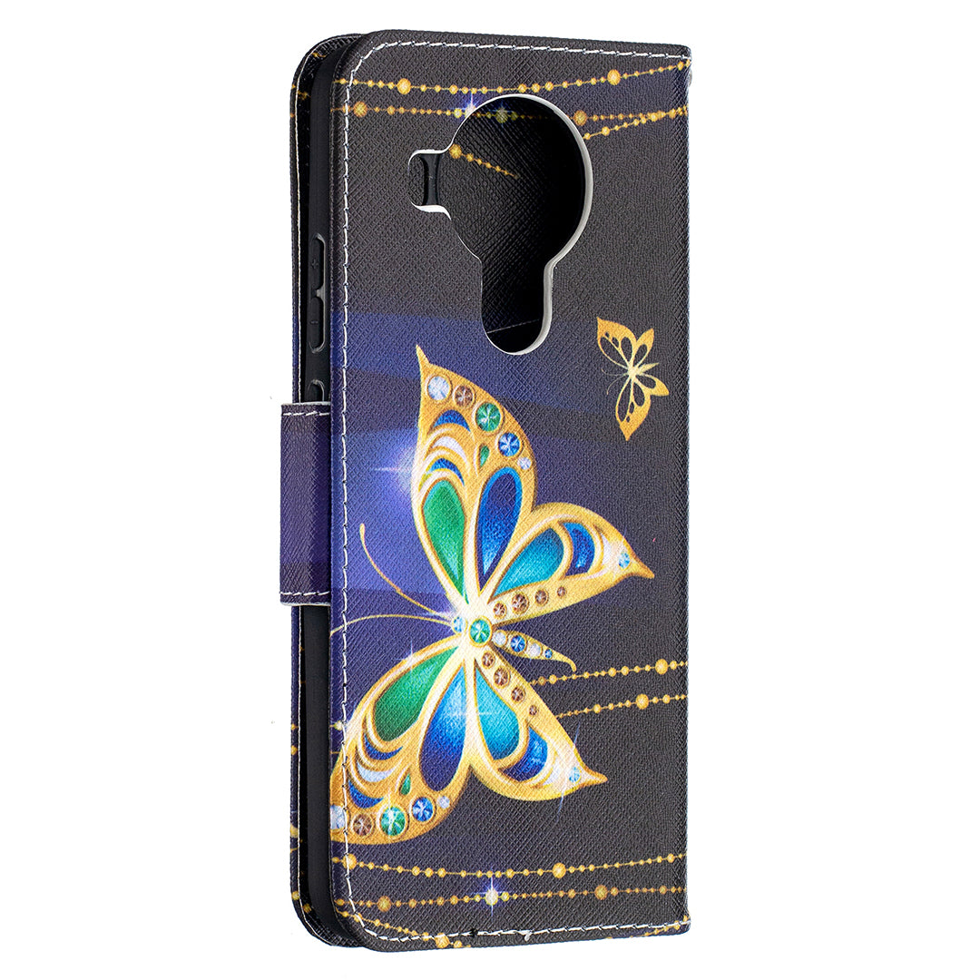 Wallet Stand Design Pattern Printing Leather Case for Nokia 5.4