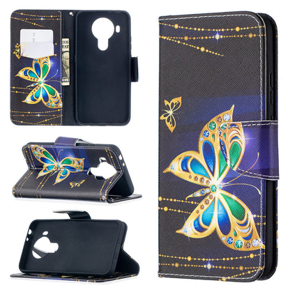 Wallet Stand Design Pattern Printing Leather Case for Nokia 5.4
