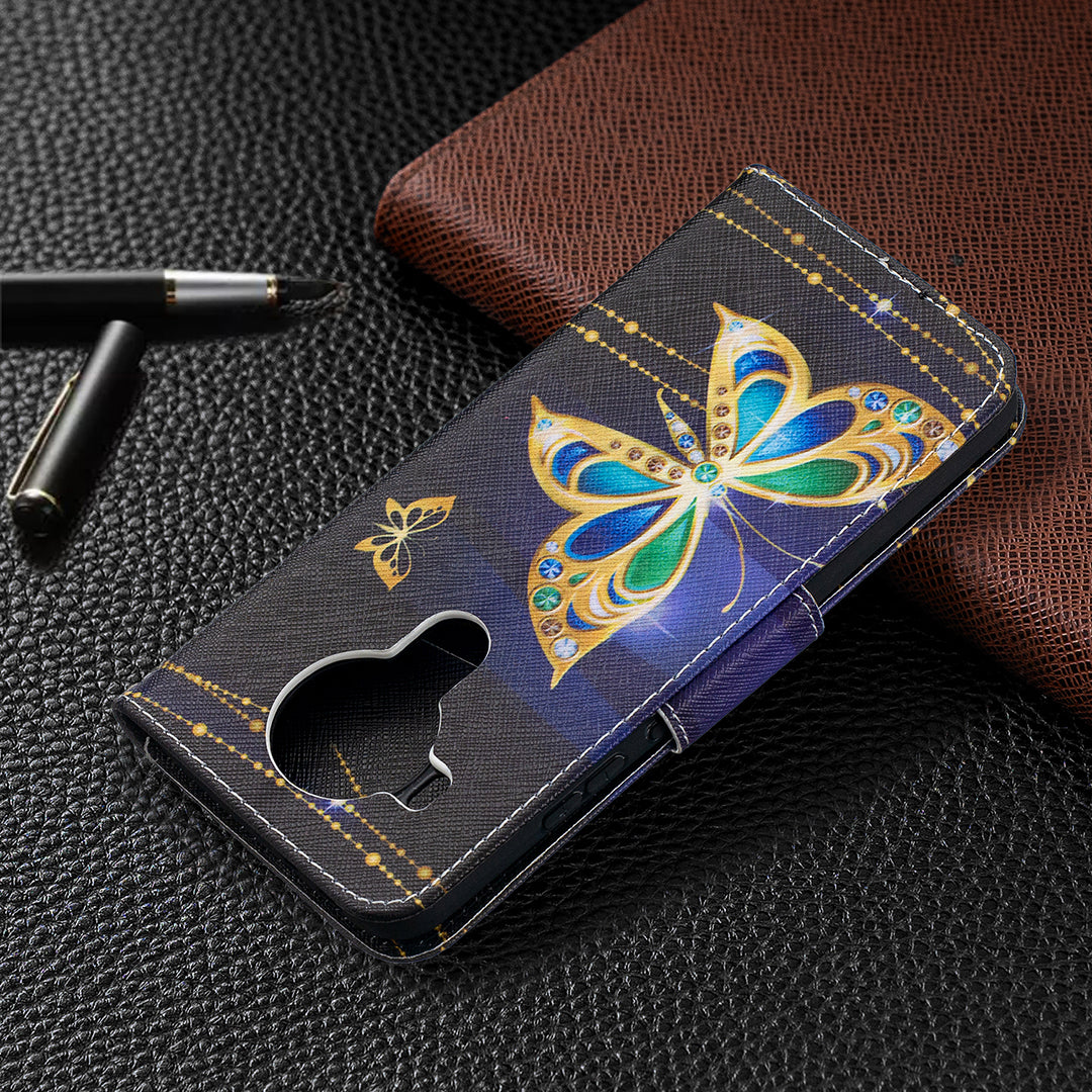 Wallet Stand Design Pattern Printing Leather Case for Nokia 5.4