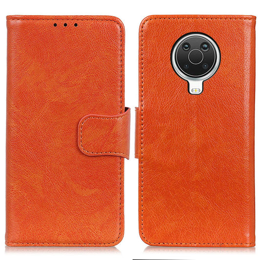 Nappa Texture Full-Protection Split Leather Wallet Stand Phone Cover Shell for Nokia 6.3 / G10 / G20