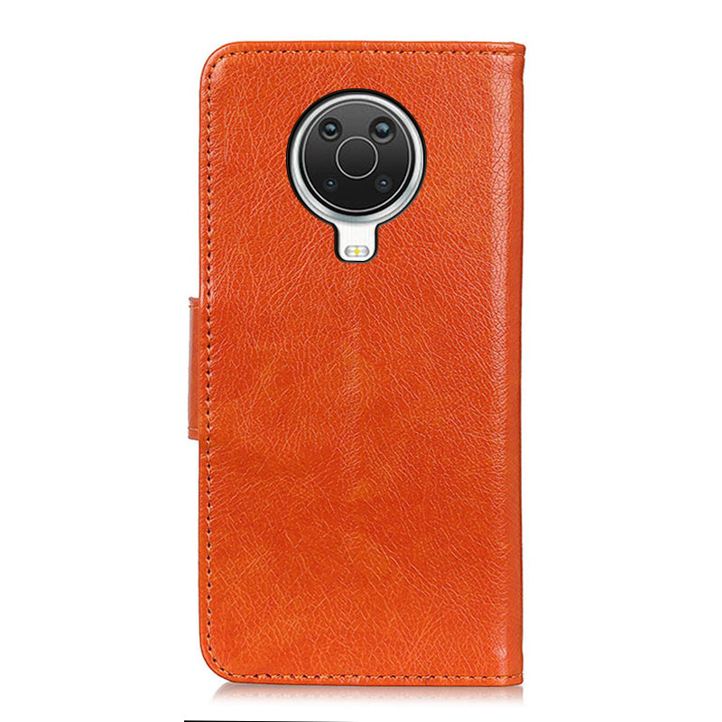 Nappa Texture Full-Protection Split Leather Wallet Stand Phone Cover Shell for Nokia 6.3 / G10 / G20