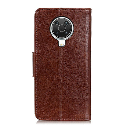 Nappa Texture Full-Protection Split Leather Wallet Stand Phone Cover Shell for Nokia 6.3 / G10 / G20