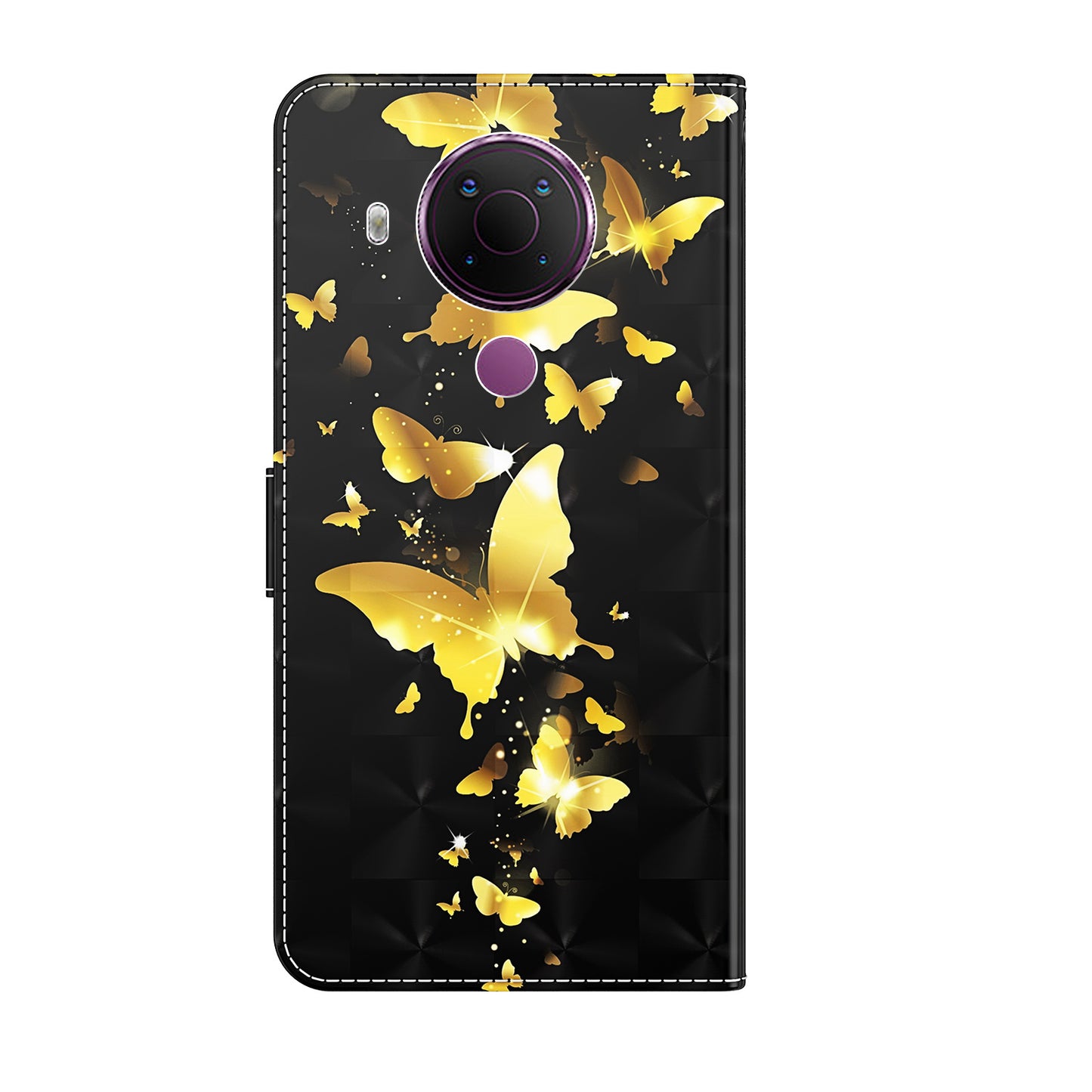 Pattern Printing Wallet Stand PU Leather Phone Case Shell for Nokia 5.4