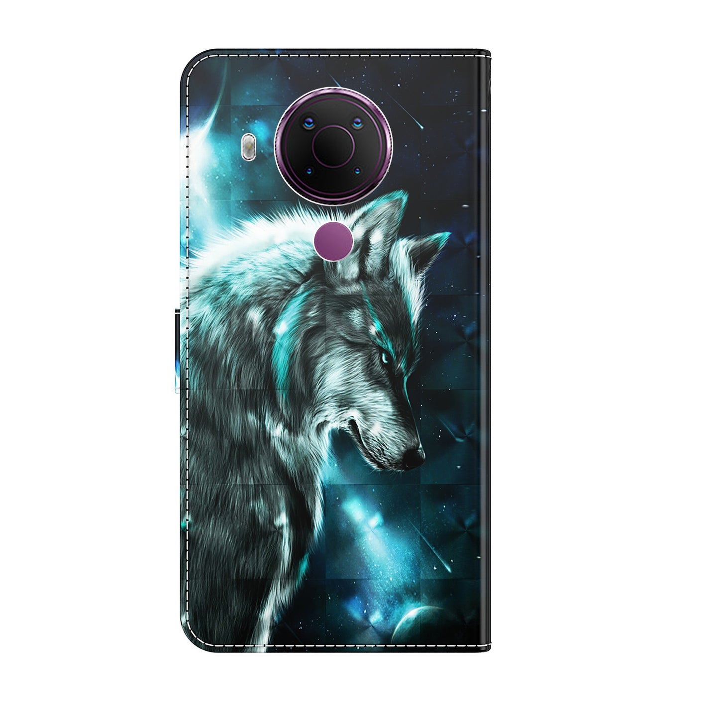 Pattern Printing Wallet Stand PU Leather Phone Case Shell for Nokia 5.4