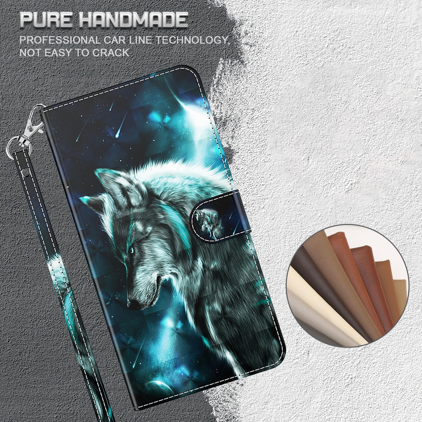 Pattern Printing Wallet Stand PU Leather Phone Case Shell for Nokia 5.4