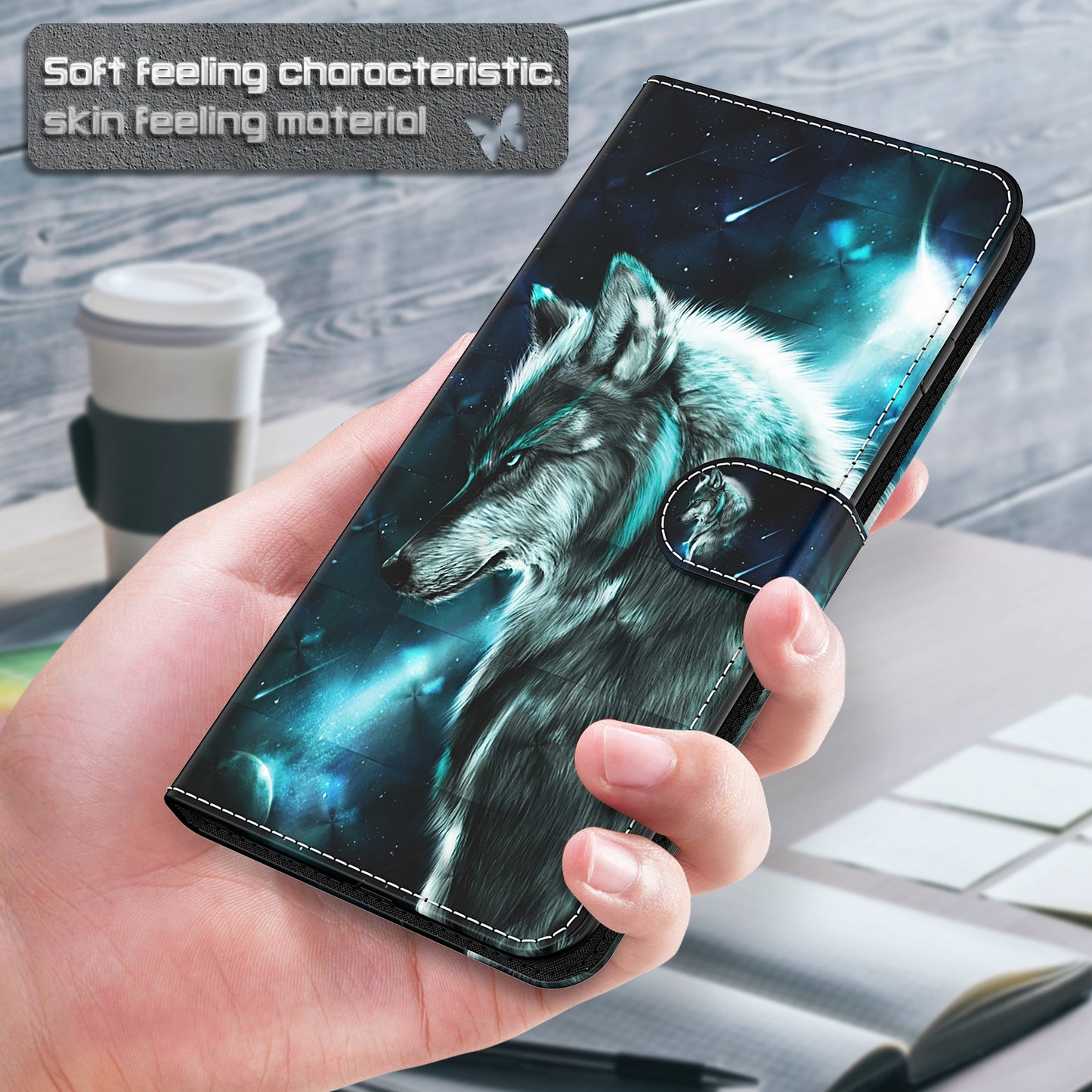 Pattern Printing Wallet Stand PU Leather Phone Case Shell for Nokia 5.4